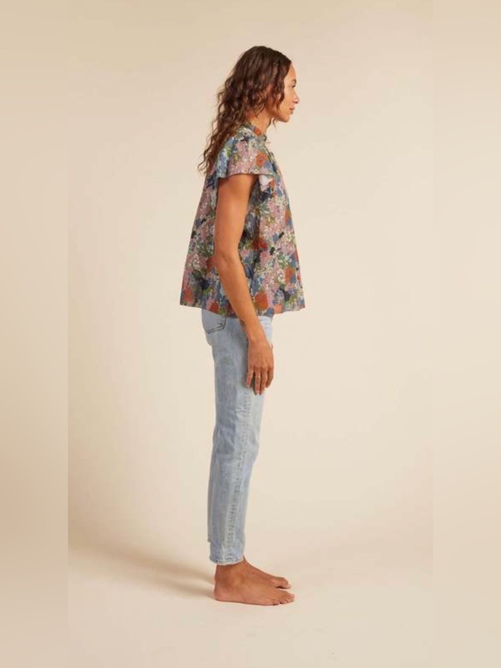 Travota Birds Of Paradis Carla Highneck Short In Bramble Print . Size XS - Picture 3 of 11